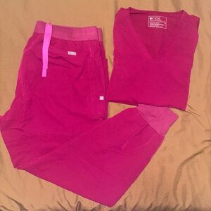 Figs Vivid Pink Scrub Ensemble